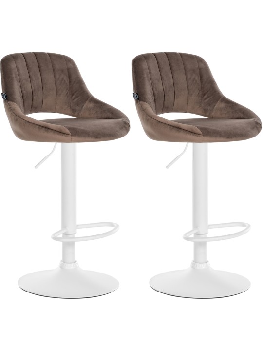 Set van 2 barkrukken Milet fluweel W, bruin