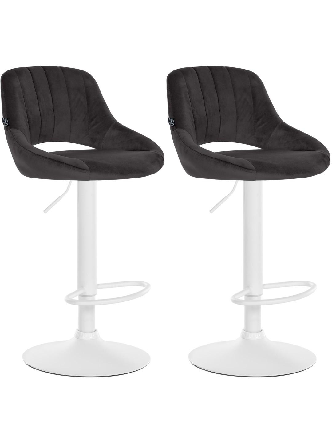 Set van 2 barkrukken Milet fluweel W, zwart