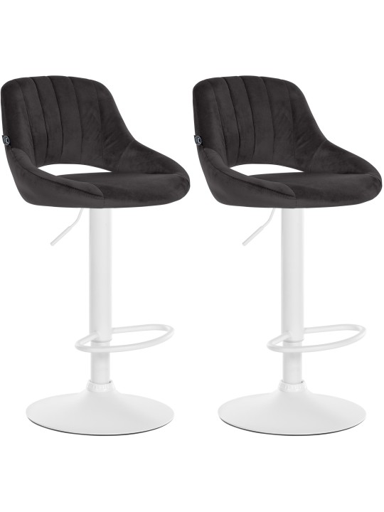 Set van 2 barkrukken Milet fluweel W, zwart