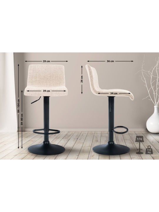 Barkruk Hoover stof B, crème Barkruk Hoover stof B, crème