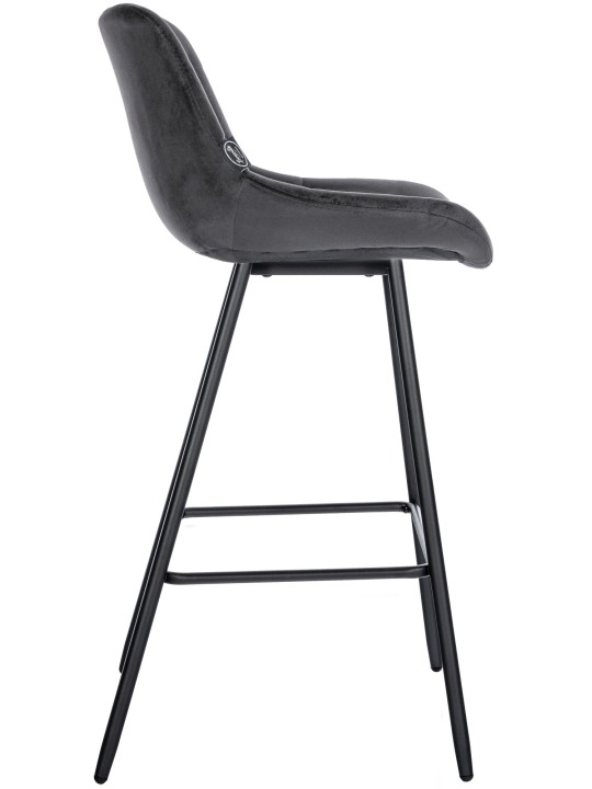 Barkruk Weston fluweel, donkergrijs