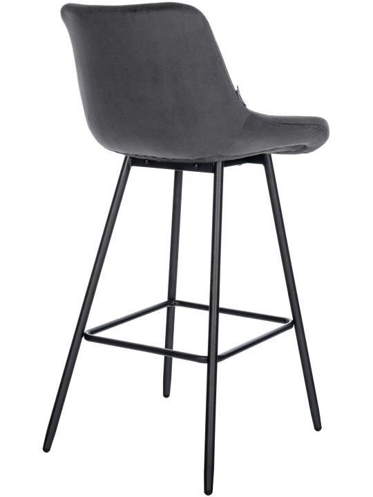 Barkruk Weston fluweel, donkergrijs