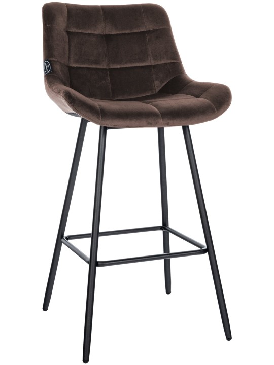 Barkruk Weston fluweel, bruin
