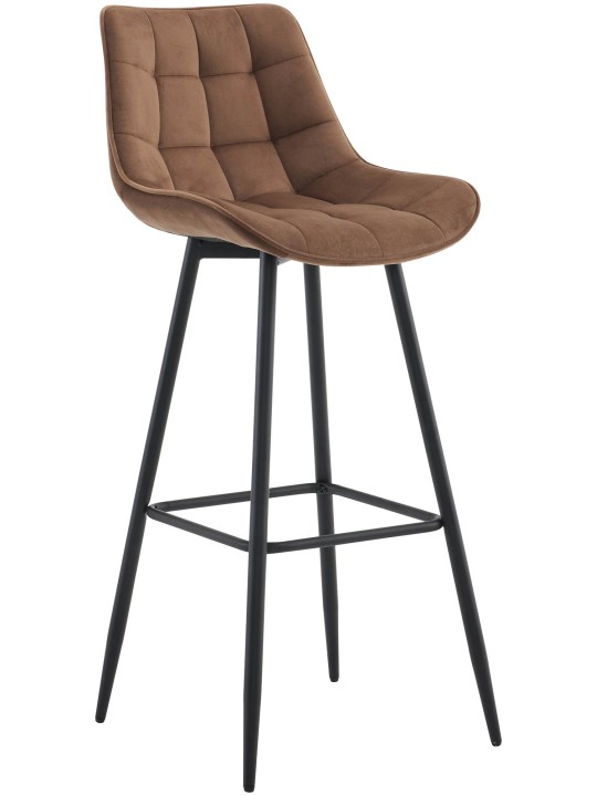 Barkruk Dartford fluweel, bruin