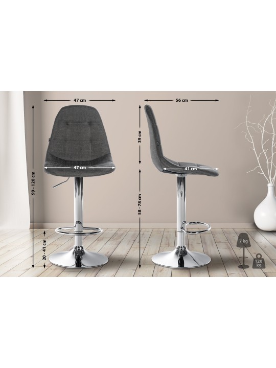 Barkruk Elmore stof C, donkergrijs Barkruk Elmore stof C, donkergrijs