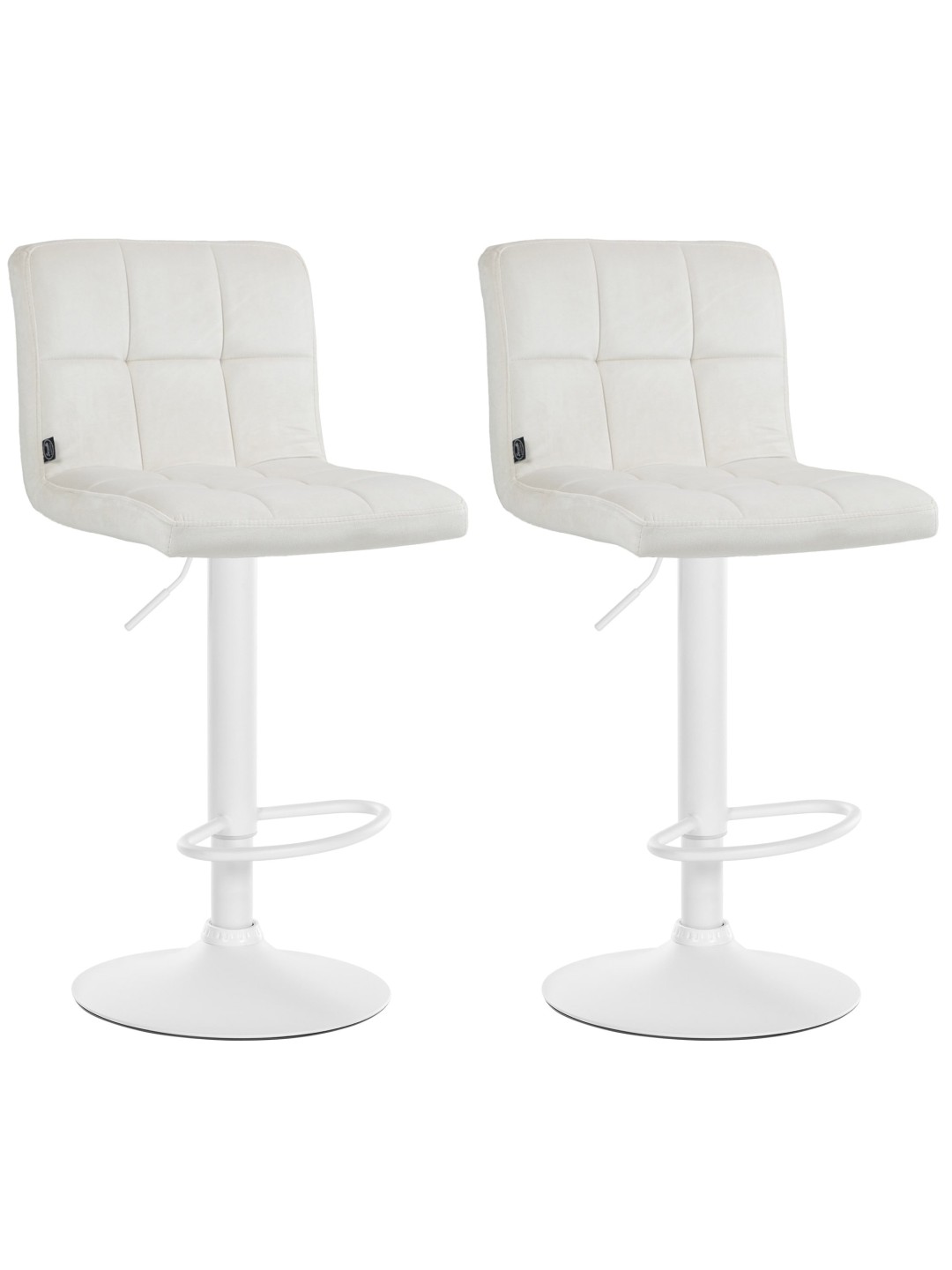 Set van 2 barkrukken Peru fluweel, crème