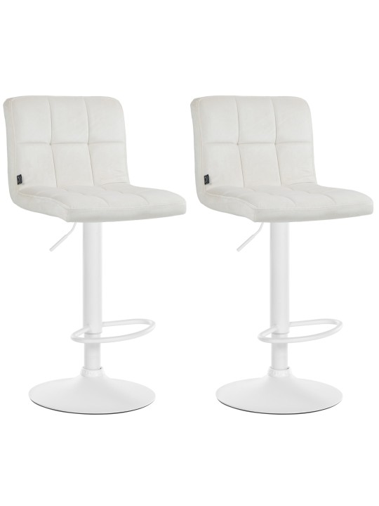 Set van 2 barkrukken Peru fluweel, crème