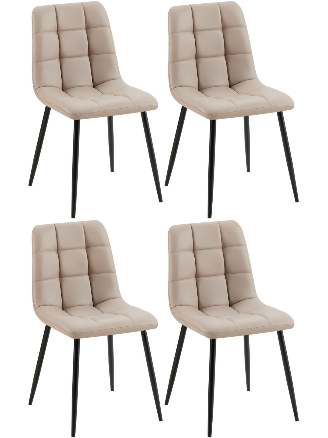 Set van 4 eetkamerstoelen Antibes kunstleer, taupe