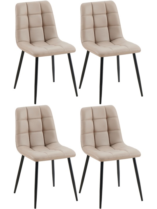 Set van 4 eetkamerstoelen Antibes kunstleer, taupe Set van 4 eetkamerstoelen Antibes kunstleer, taupe