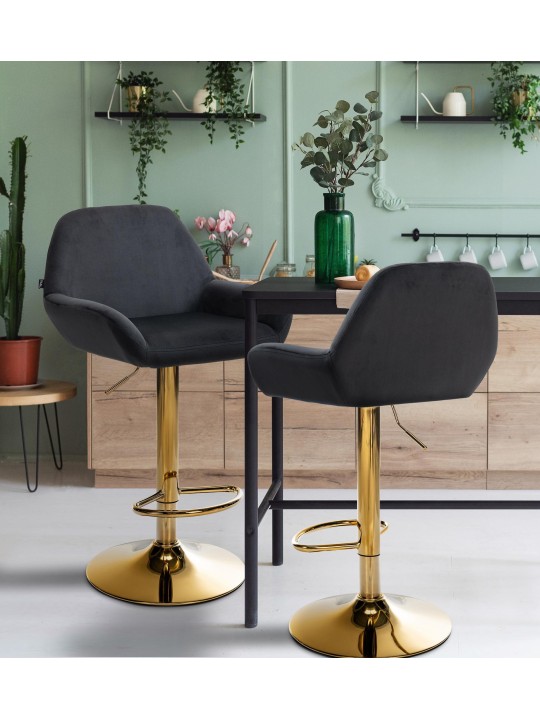 Barkruk Braga Goud Fluweel, zwart Barkruk Braga Goud Fluweel, zwart