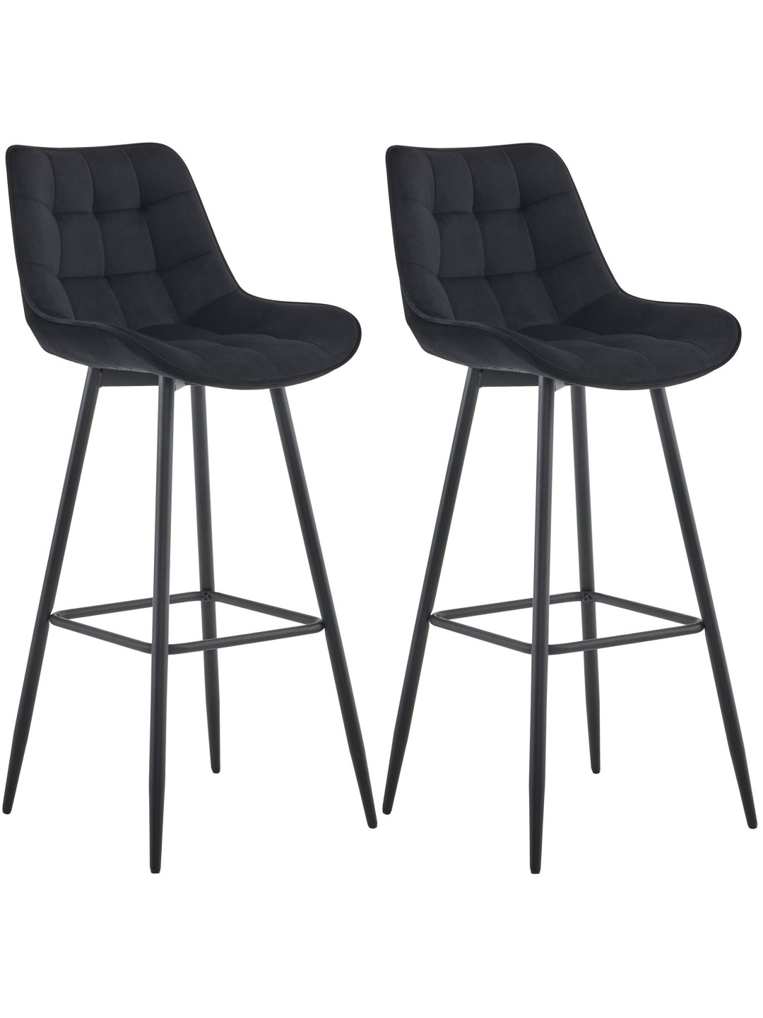 Set van 2 barkrukken Dartford fluweel, zwart