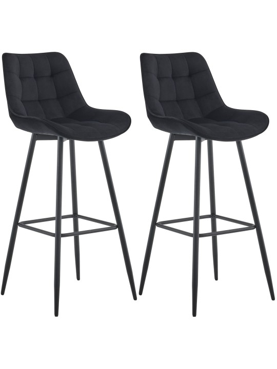 Set van 2 barkrukken Dartford fluweel, zwart