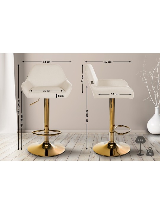 Barkruk Braga Gold stof, crème Barkruk Braga Gold stof, crème