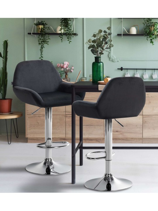 Barkruk Braga fluweel chroom, zwart Barkruk Braga fluweel chroom, zwart