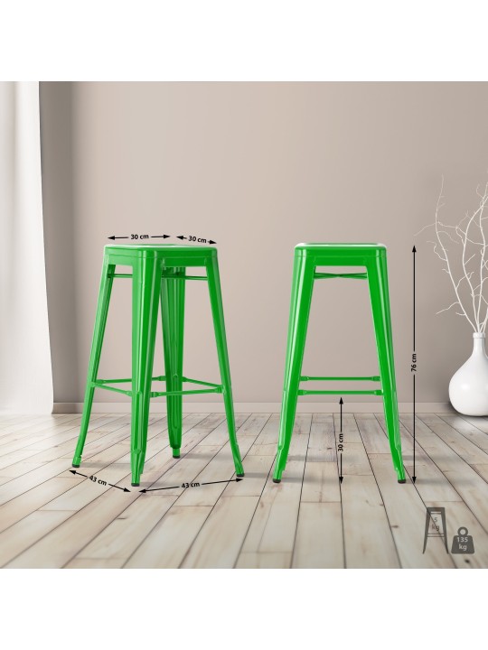 Set van 2 barkrukken Joshua, groen