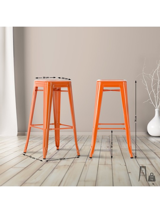 Set van 2 barkrukken Joshua, oranje