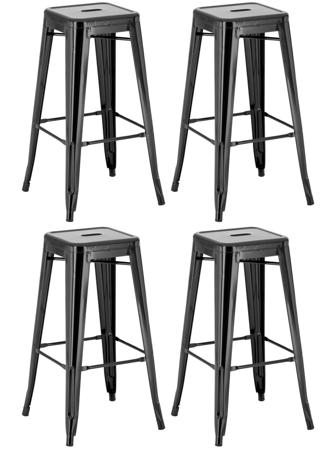 Set van 4 barkrukken Joshua, zwart
