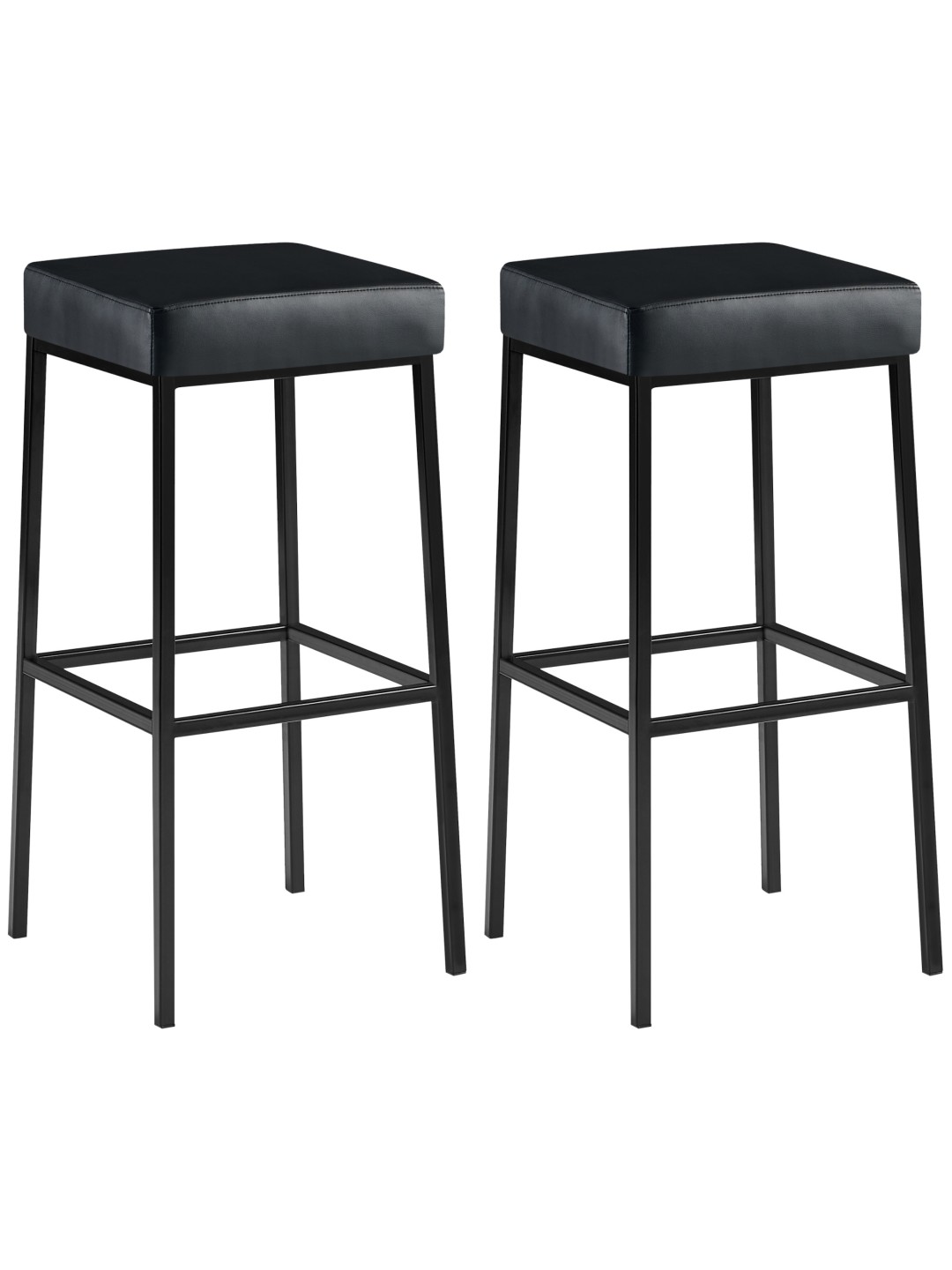 Set van 2 barkrukken Montreal 85 kunstleer, zwart