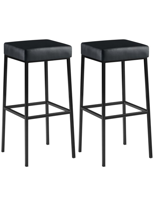 Set van 2 barkrukken Montreal 85 kunstleer, zwart