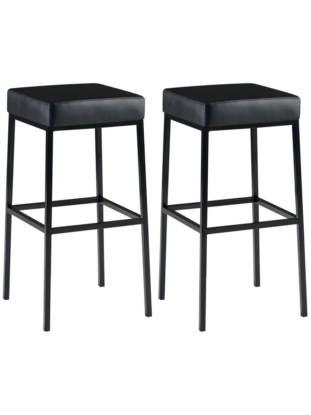 Set van 2 barkrukken Montreal 80 kunstleer, zwart