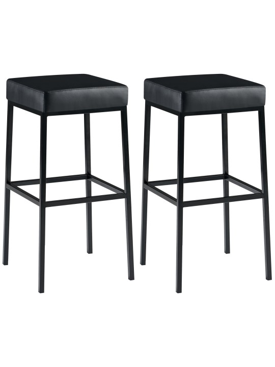 Set van 2 barkrukken Montreal 80 kunstleer, zwart