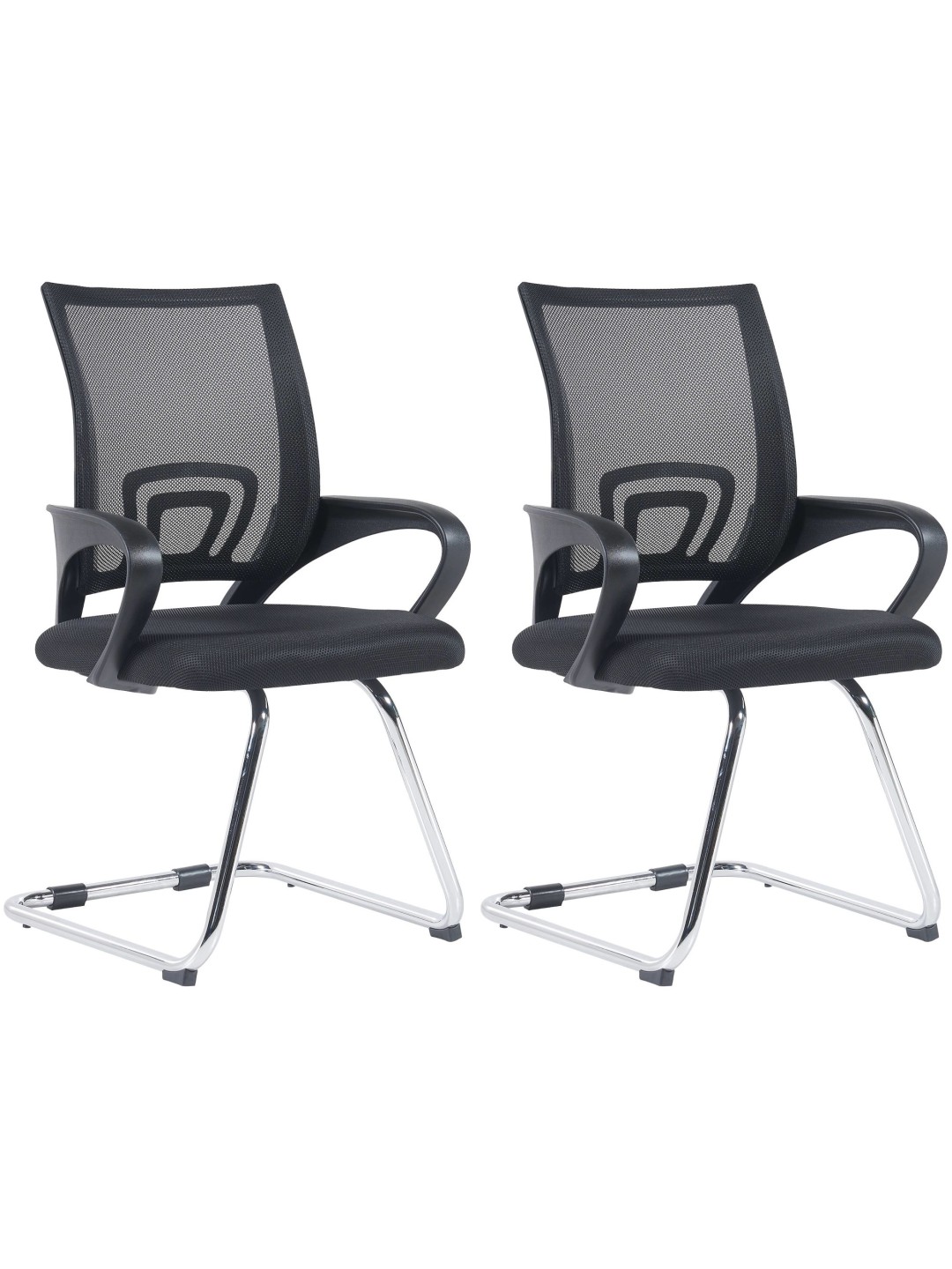 Set van 2 bezoekersstoelen Eureka, zwart