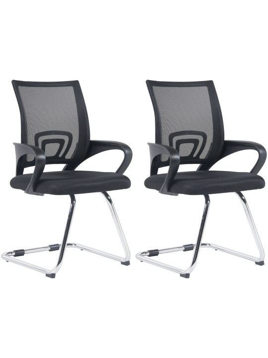 Set van 2 bezoekersstoelen Eureka, zwart