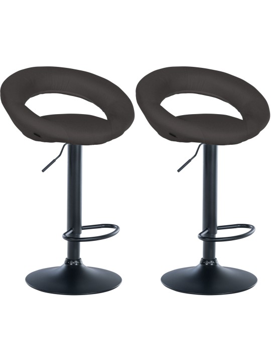 Set van 2 barkrukken Olinda stof zwart, donkergrijs Set van 2 barkrukken Olinda stof zwart, donkergrijs