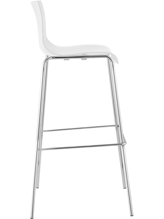 Barkruk Hoover chroom 4-poots frame, wit Barkruk Hoover chroom 4-poots frame, wit