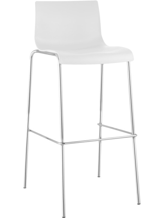 Barkruk Hoover chroom 4-poots frame, wit Barkruk Hoover chroom 4-poots frame, wit
