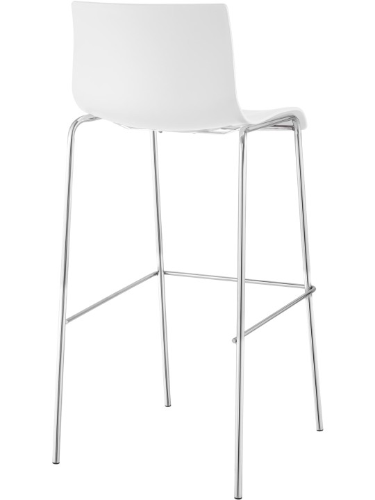 Barkruk Hoover chroom 4-poots frame, wit Barkruk Hoover chroom 4-poots frame, wit
