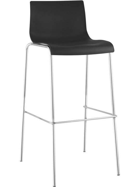 Barkruk Hoover chroom 4-poots frame, zwart Barkruk Hoover chroom 4-poots frame, zwart