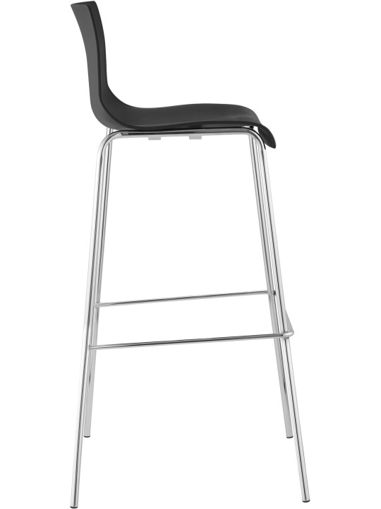Barkruk Hoover chroom 4-poots frame, zwart Barkruk Hoover chroom 4-poots frame, zwart
