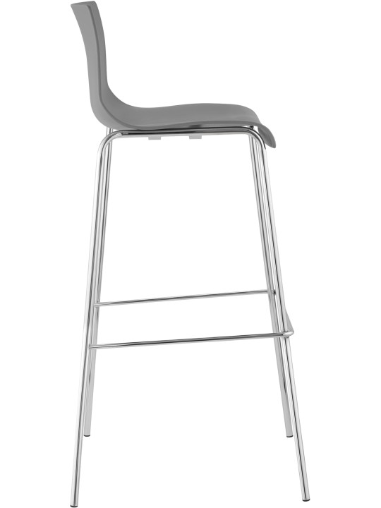 Barkruk Hoover chroom 4-poots frame, grijs Barkruk Hoover chroom 4-poots frame, grijs