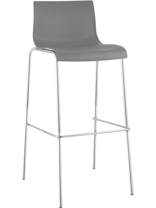 Barkruk Hoover chroom 4-poots frame, grijs Barkruk Hoover chroom 4-poots frame, grijs