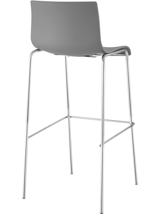 Barkruk Hoover chroom 4-poots frame, grijs Barkruk Hoover chroom 4-poots frame, grijs