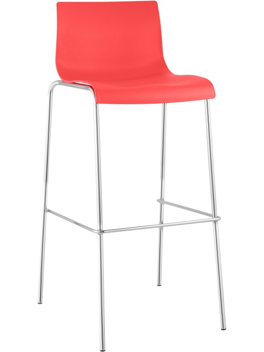 Barkruk Hoover chroom 4-poots frame, rood Barkruk Hoover chroom 4-poots frame, rood