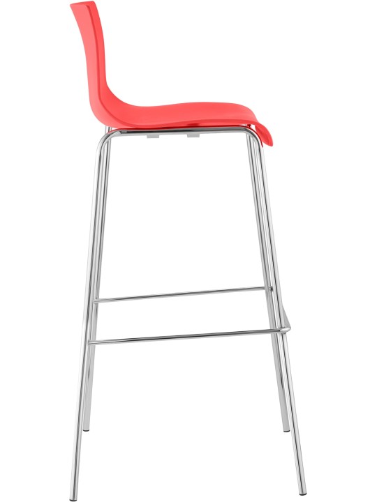 Barkruk Hoover chroom 4-poots frame, rood Barkruk Hoover chroom 4-poots frame, rood