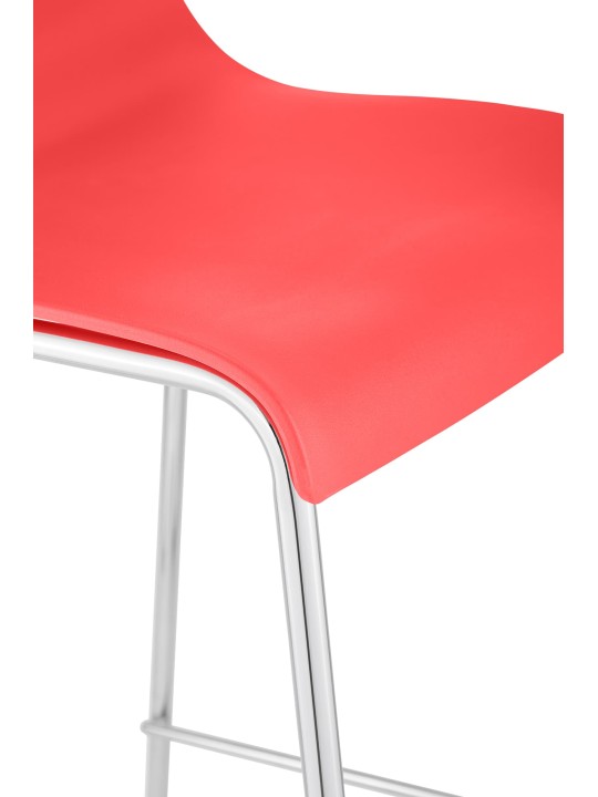 Barkruk Hoover chroom 4-poots frame, rood Barkruk Hoover chroom 4-poots frame, rood