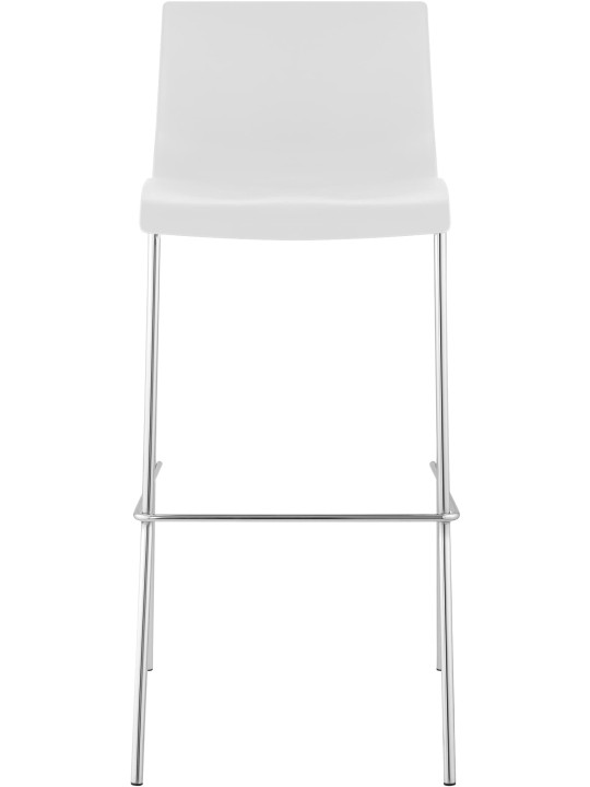 Set van 2 barkrukken Hoover kunststof 4-poots onderstel chroom, wit
