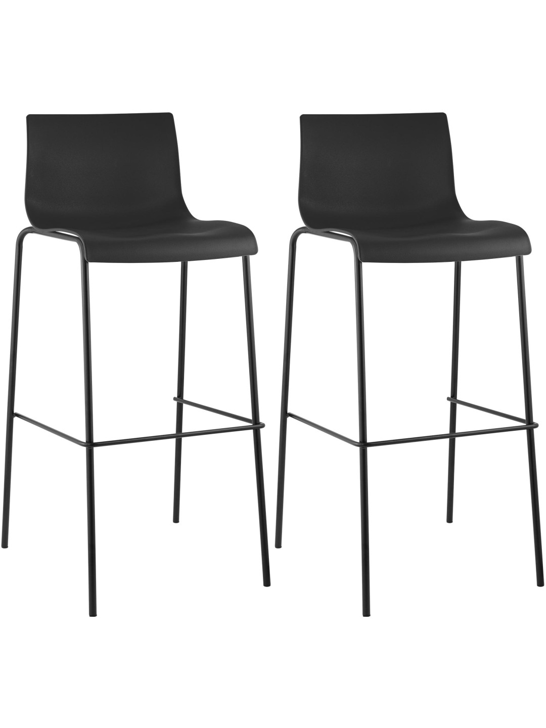 Set van 2 barkrukken Hoover kunststof 4-poots frame, zwart