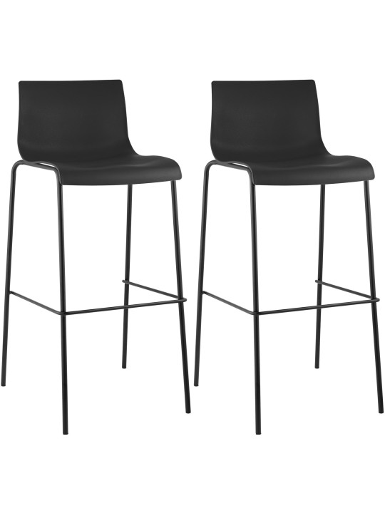 Set van 2 barkrukken Hoover kunststof 4-poots frame, zwart