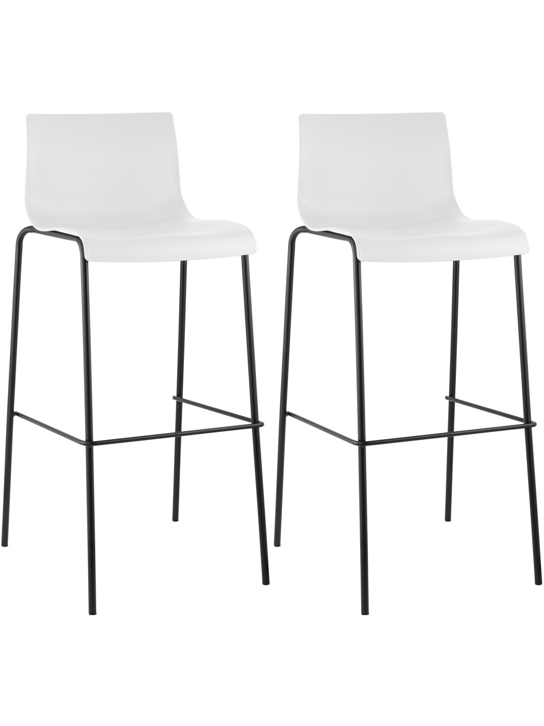 Set van 2 barkrukken Hoover kunststof 4-poots frame, wit
