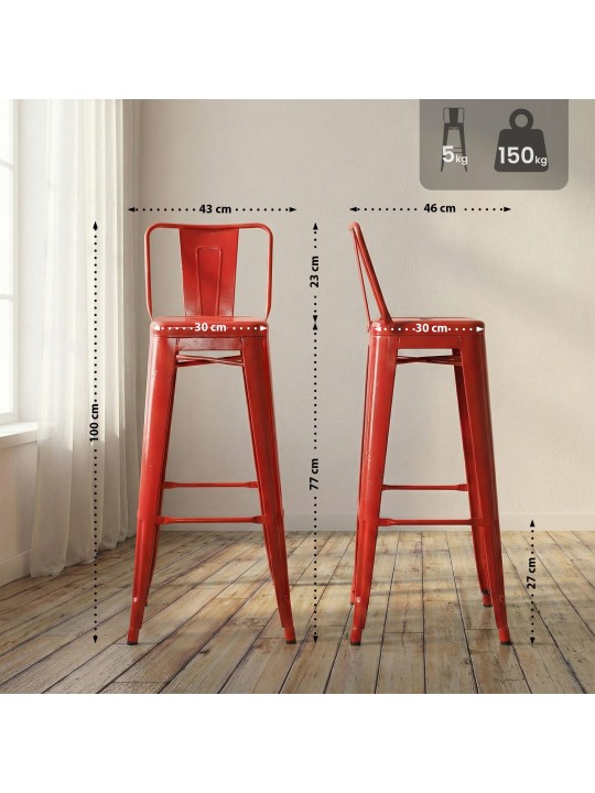 Barkruk Mason, rood