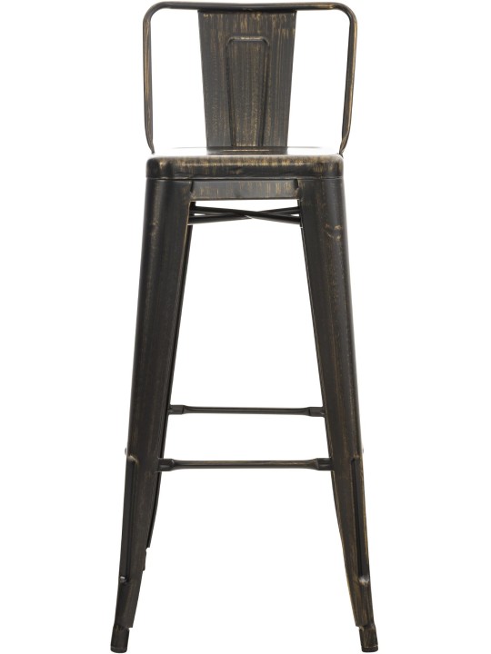 Barkruk Mason antiek, zwart-goud