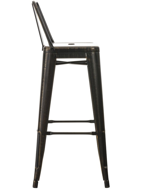 Barkruk Mason antiek, zwart-goud