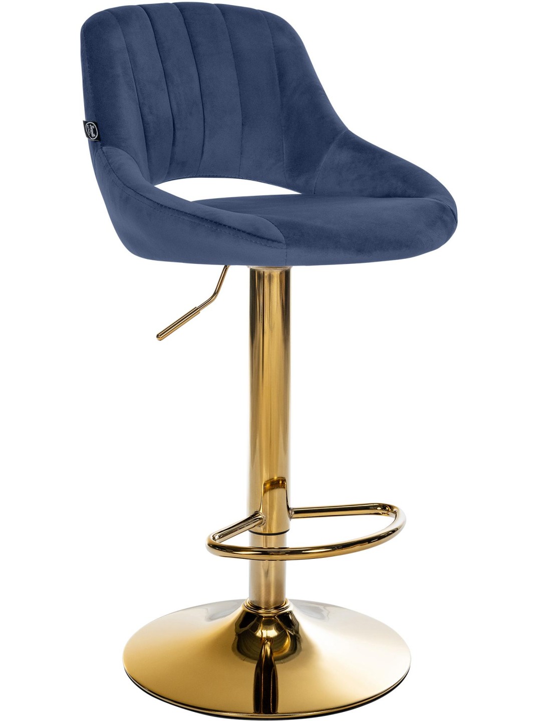 Barkruk Milet fluweel goud, blauw