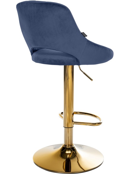 Barkruk Milet fluweel goud, blauw