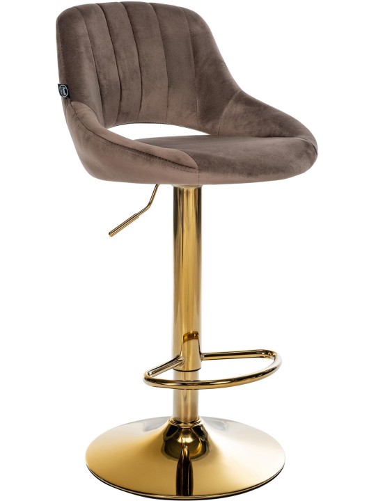 Barkruk Milet fluweel goud, bruin