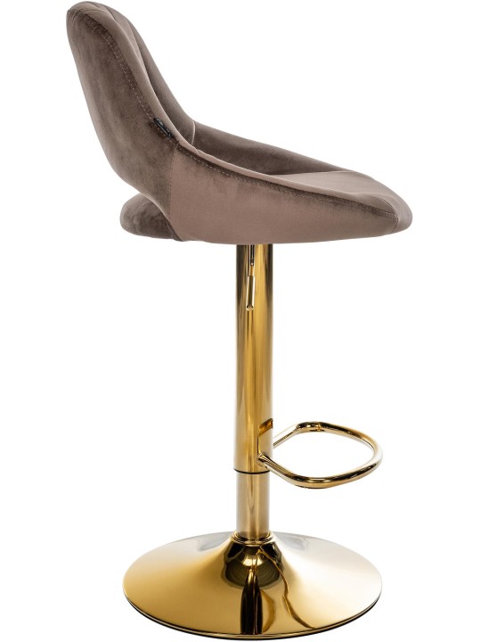 Barkruk Milet fluweel goud, bruin